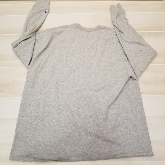 {XXL} Champion Heathered Gray Long Sleeve Tee - Picture 2 of 7